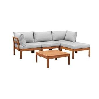 Leen Bakker Le Sud modulaire loungeset Orleans V1 - lichtgrijs - 5-delig - Leen Bakker aanbieding