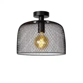 Leen Bakker Lucide plafonnière Mesh - zwart - 30x30x26 cm - Leen Bakker aanbieding