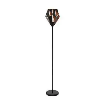 Leen Bakker EGLO vloerlamp Carlton 1 - zwart/koper - 152,5 cm - Leen Bakker aanbieding