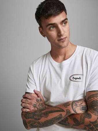 Berca Shoes Jack & Jones T- Shirts Jorrileysmall - Wit aanbieding