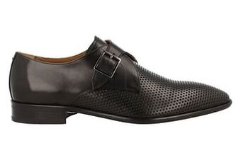 Berca Shoes Cnudde - Luxurious Handmade Shoes Italy Geklede Schoen Met Gesp Heren Volledig Leder - Zwart aanbieding