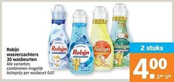 Albert Heijn Robijn wasverzachters aanbieding