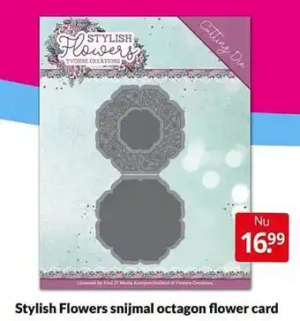 Stylish flowers snijmal octagon flower card