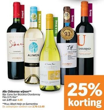 Albert Heijn Cono sur bicicleta chardonnay aanbieding