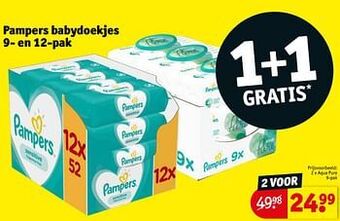 Kruidvat Pampers babydoekjes aqua pure aanbieding