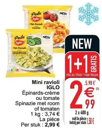Cora Mini ravioli iglo aanbieding