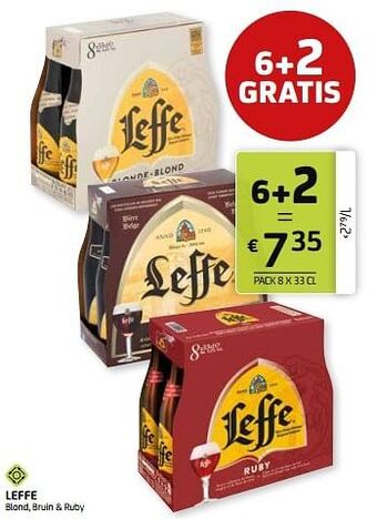 BelBev Leffe blond, bruin + ruby aanbieding