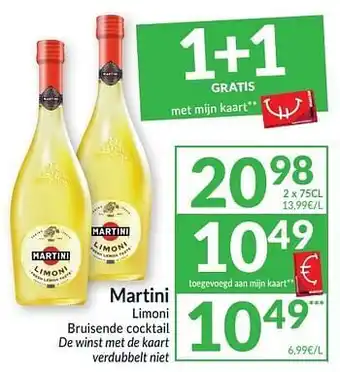 Intermarché Martini limoni bruisende cocktail aanbieding