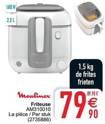 Cora Moulinex friteuse am310010 aanbieding