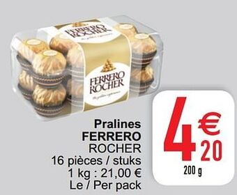 Cora Pralines ferrero rocher aanbieding