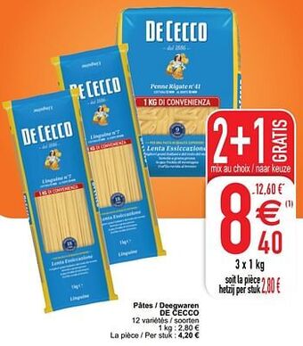 Cora Pâtes - deegwaren de cecco aanbieding