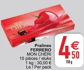 Cora Pralines ferrero mon chéri aanbieding