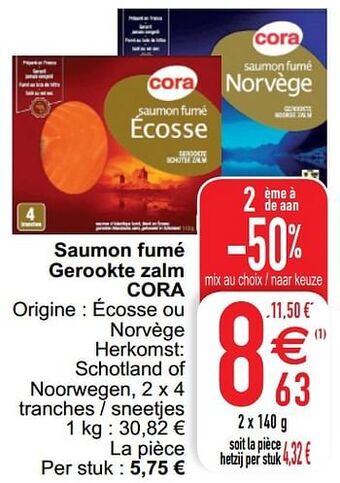 Cora Saumon fumé gerookte zalm cora aanbieding