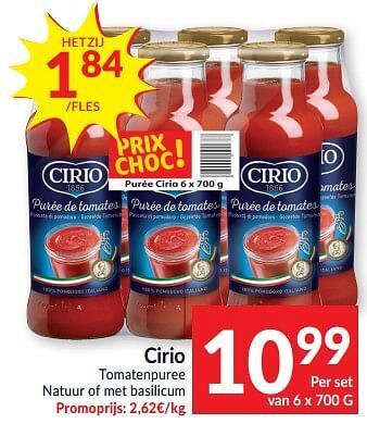 Intermarché Cirio tomatenpuree natuur of met basilicum aanbieding