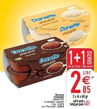 Cora Mousse danone danette aanbieding
