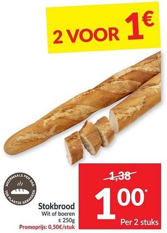 Intermarché Stokbrood wit of boeren aanbieding