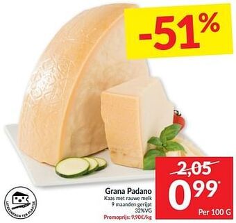 Intermarché Grana padano kaas met rauwe melk 9 maanden gerijpt aanbieding