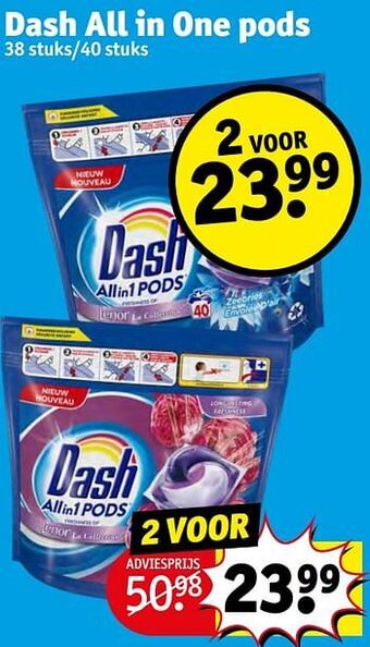 Kruidvat Dash all in one pods aanbieding