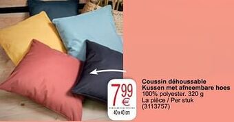 Cora Coussin déhoussable kussen met afneembare hoes aanbieding