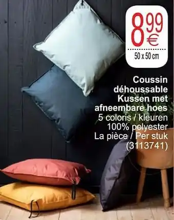 Cora Coussin déhoussable kussen met afneembare hoes aanbieding