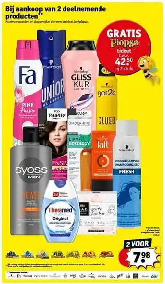 Kruidvat Schwarzkopf droogshampoo fresh aanbieding