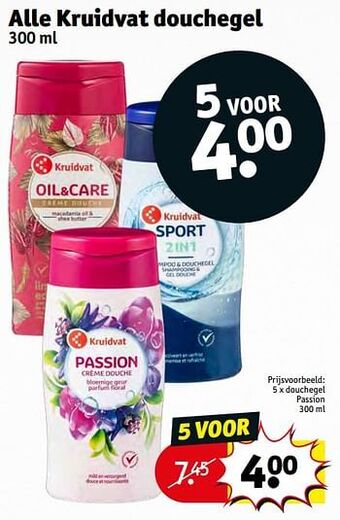 Kruidvat Douchegel passion aanbieding
