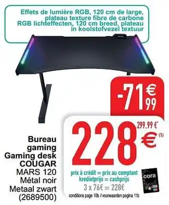 Cora Bureau gaming gaming desk cougar aanbieding