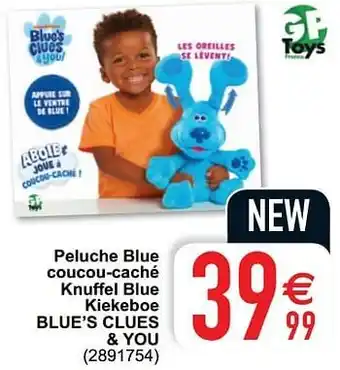 Cora Peluche blue coucou-caché knuffel blue kiekeboe blue’s clues + you aanbieding