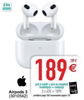 Cora Apple airpods 3 aanbieding