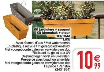 Cora Kit jardinière + support kit bloembak + steun deroma aanbieding