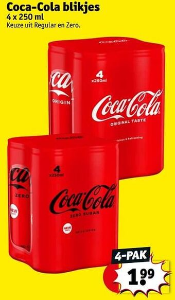 Kruidvat Coca-cola blikjes aanbieding