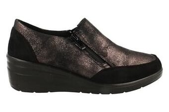 Berca Shoes Soft Comfort Mocassin Dames Extra Comfort Met Functionele Rits - Zwart aanbieding