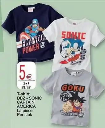 Cora T-shirt dbz - sonic captain america aanbieding