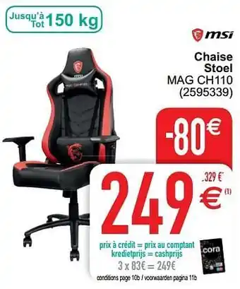 Cora Chaise stoel mag ch110 aanbieding