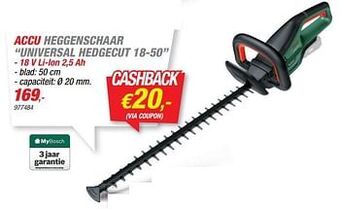 Hubo Bosch accu heggenschaar universal hedgecut 18-50 aanbieding