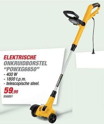 Hubo Powerplus elektrische onkruidborstel powxg6650 aanbieding