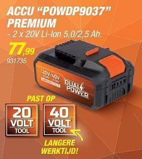 Hubo Powerplus accu powdp9037 premium aanbieding