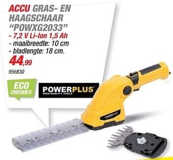Hubo Powerplus accu gras- en haagschaar powxg2033 aanbieding