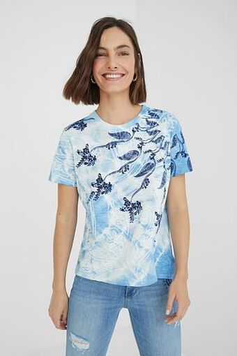 Regular fit T-shirt met print - BLUE - L