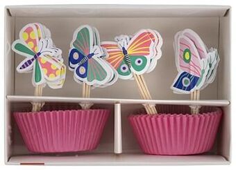 HEMA Cupcake Set Vlinder 24 Stuks