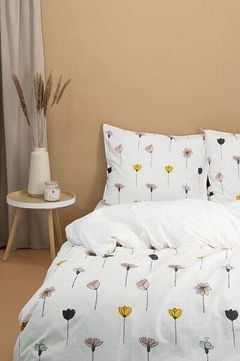 HEMA HEMA Dekbedovertrek - Zacht Katoen - Wit Print (wit) aanbieding