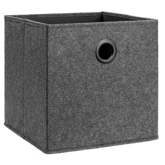 Leen Bakker Opbergbox Lille - antracietkleur - 31x31x31 cm - Leen Bakker aanbieding