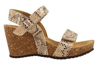 Berca Shoes Sonia C. Sandaal Op Sleehak Dames Comfort Trend Dierenprint - Beige aanbieding