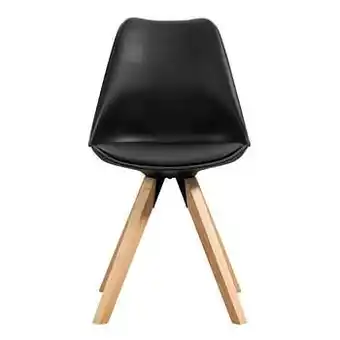Leen Bakker Eetkamerstoel Senja - zwartkleurig - hout - Leen Bakker aanbieding