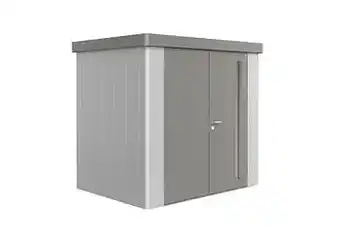 Brico Biohort tuinhuis Neo V1.2 GR1 B + 2 deuren zilver/kwartsgrijs 180x236cm aanbieding