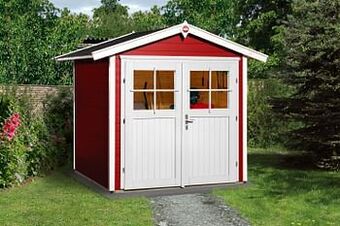 Brico Weka tuinhuis 224 GR1 rood 205x209cm aanbieding