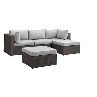 Leen Bakker Le Sud modulaire loungeset Dordogne V1 - antraciet/lichtgrijs - 5-delig - Leen Bakker aanbieding