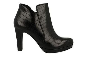 Berca Shoes Tamaris Enkellaars Dames Trend Dierenprint - Zwart aanbieding