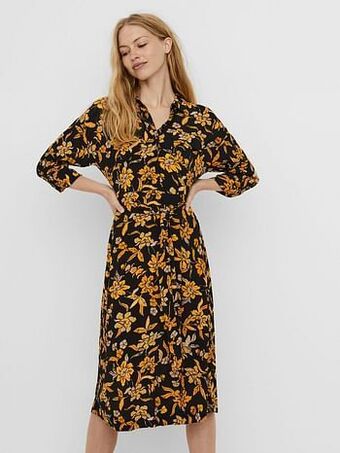 Berca Shoes Vero Moda Bloes Vero Moda Flipa Calf Dress Print Blouse Kleedje - Geel aanbieding