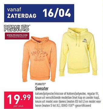 ALDI Peanuts Sweater aanbieding